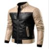 Trendsfort Men's Real Lambskin Leather Cafe Racer Jacket | BR7, Beige, L view 1