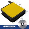 Fkewp Car CD Case, 40 Capacity CD Storage Binder Wallet Zipper Protective Case, Portable Automotive DVD Disc Storage Organizer for Home Travel Office, Universal Car Accessories (Yellow) view 2