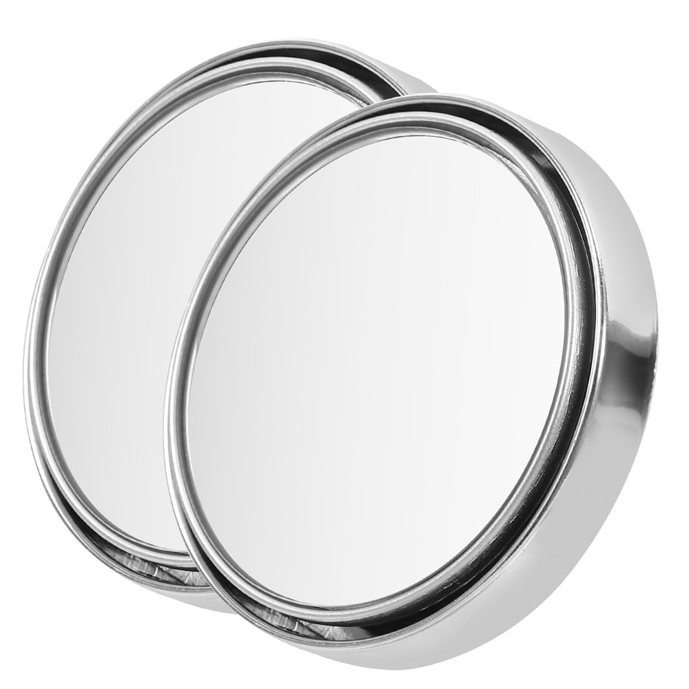 OSOLADY Blind Spot Mirrors 2Pcs Adjustable Wide Angle Car Rear View Auxiliary Side Mirrors with Silver Frame for Suvs and Trucks