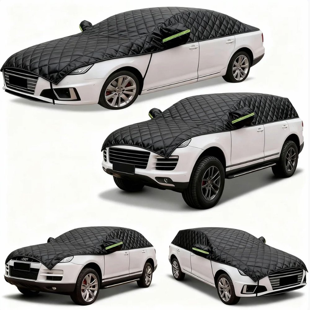 Half Car Cover Waterproof Compatible with Abarth 124 Spider Half Top Car Cover Snow 190t Oxford Fabric 110g Cotton Soft Inner Liner(Color:BB)