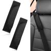 2PCS Car Safety Cover, Carbon Fiber Safety Shoulder Protective Cover, Breathable Leather Soft Harness Pad, Universal Interior Accessories to Protect Your Neck & Shoulder (Carbon Fiber+Black) view 1