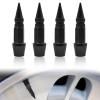 4PCS Spiked Aluminum Tire Valve Stem Caps, Universal Dustproof Heavy Duty Tire Caps Valve Stem Covers, Fit for Cars/SUVs/Trucks/Bikes/Motorcycles (45MM-Black) view 1