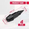 4PCS Spiked Aluminum Tire Valve Stem Caps, Universal Dustproof Heavy Duty Tire Caps Valve Stem Covers, Fit for Cars/SUVs/Trucks/Bikes/Motorcycles (45MM-Black) view 2