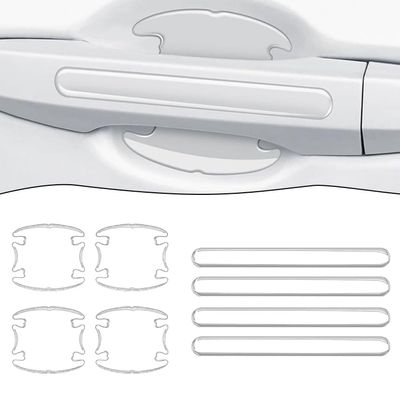 8-Piece Car Door Handle & Cup Protector Kit for Toyota Tundra 2024-2025 N80, Paint Protection Film Guards Against Fingernail Scratches & Scuffs -Easy to Install