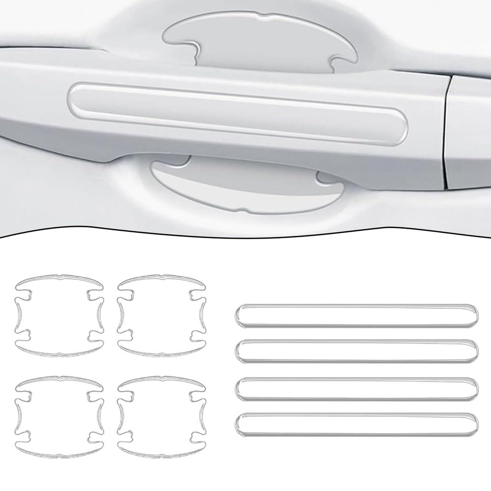 8-Piece Car Door Handle & Cup Protector Kit for Toyota Tundra 2024-2025 N80, Paint Protection Film Guards Against Fingernail Scratches & Scuffs -Easy to Install