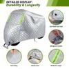 Anti-Hail Motorcycle Cover for Yamaha Zest 50 Catcon., 210D Oxford Heavy Duty Storage Full Exterior Covers with Lock Hole, Windproof Freeze-Proof Dust Motorbike Cotton Covers view 4