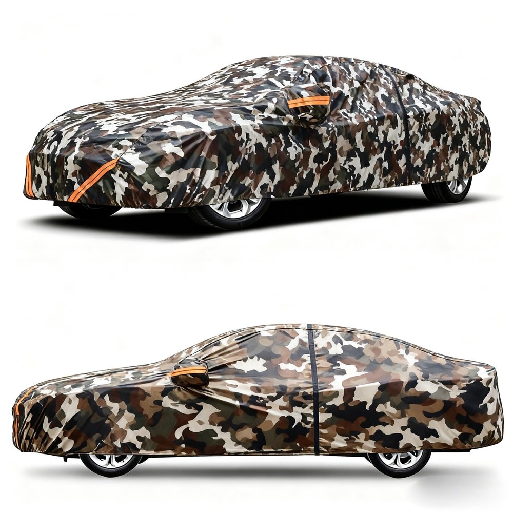 Automobile Cover Large Size Compatible with Saab 96 1960-1980, Waterproof Windproof Sunproof Scratch-Resistant Frost-Proof Anti Freeze with Door Zipper Indoor Garage