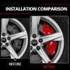 AOOA Red with White Logo Aluminum Brake Caliper Covers for 2018-2024 Audi Q5 (cant fit Tech package), Front & Rear Caliper Cover Kit view 4
