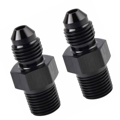 FortiyParts 2 Pack 3AN to 1/8 "NPT Male Flare Adapter Aluminum Black Fitting for AN to "NPT Conversion, Fuel, Oil, Air, Water, Hydraulic & Pneumatic Systems Leak-Free with Dual Sealing