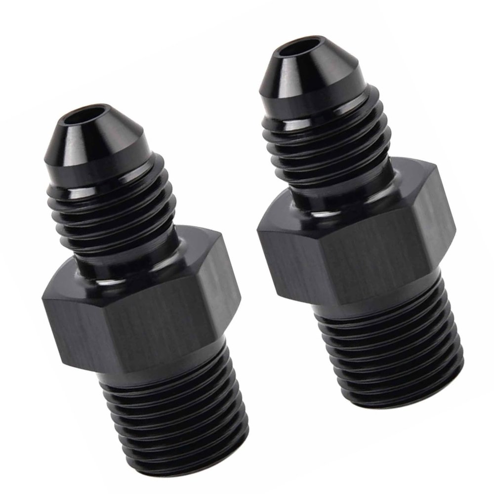 FortiyParts 2 Pack 3AN to 1/8 "NPT Male Flare Adapter Aluminum Black Fitting for AN to "NPT Conversion, Fuel, Oil, Air, Water, Hydraulic & Pneumatic Systems Leak-Free with Dual Sealing