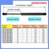 Rear Tailgate Struts 1PC 330-410mm 20kg/200N Gas Spring Universal Strut Bars Shock Absorber Hydraulic Lift Support Strut Bar RV Bed Car Machine Tailgate Gas Springs(18-8-140-360) view 3