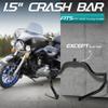 MoKitDora Crash Bar Highway Engine Guard 1.5" Fat for Harley 1997-2008 Touring Street Electra Glide FLHX FLHT Road King FLHR Models, Black view 2