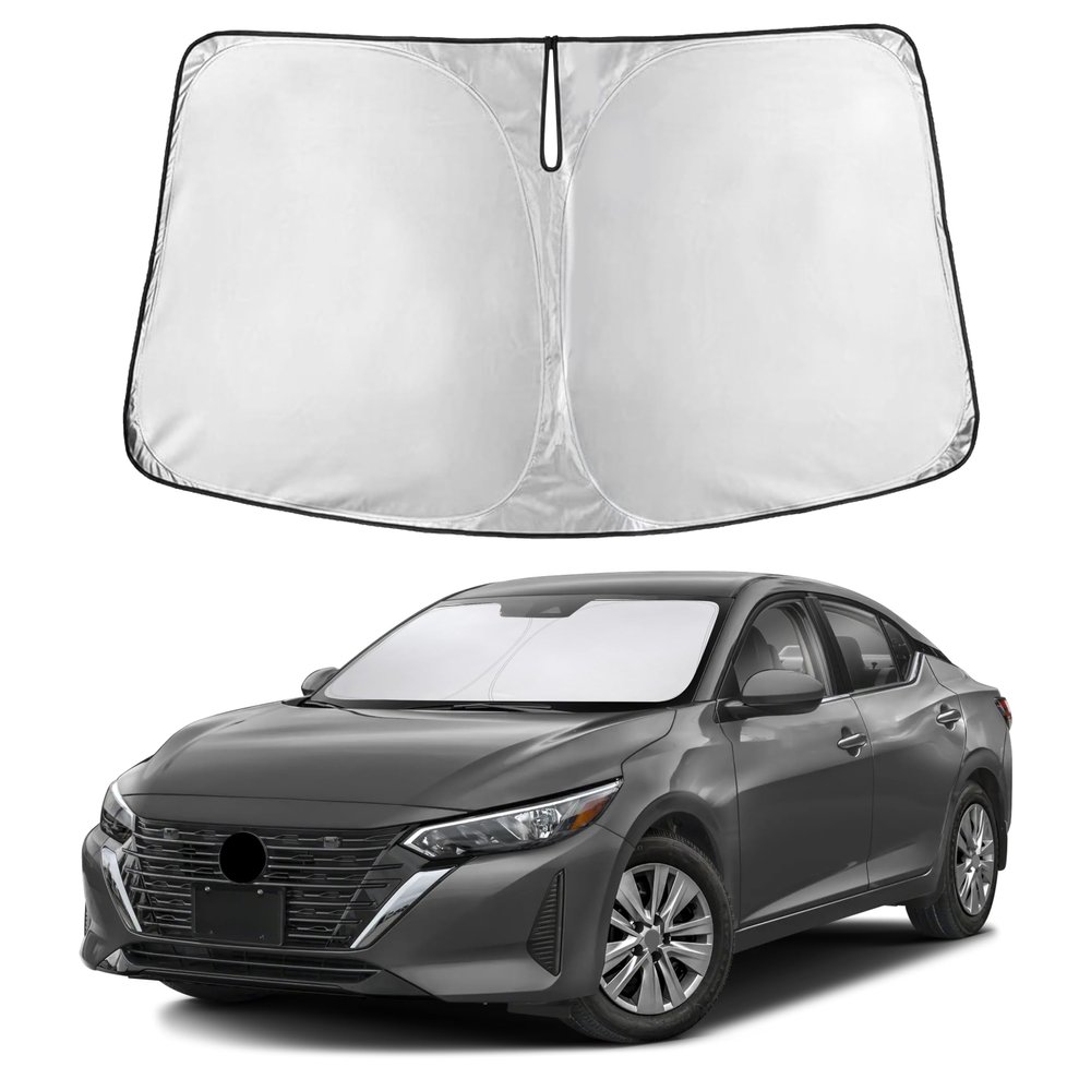 Autovir Windshield Sun Shade Fit for 2020-2023 2024 2025 Nissan Sentra Sunshade, Front Car Window Shades Sun Visor, Blocks UV Rays & Heat, Car Accessories