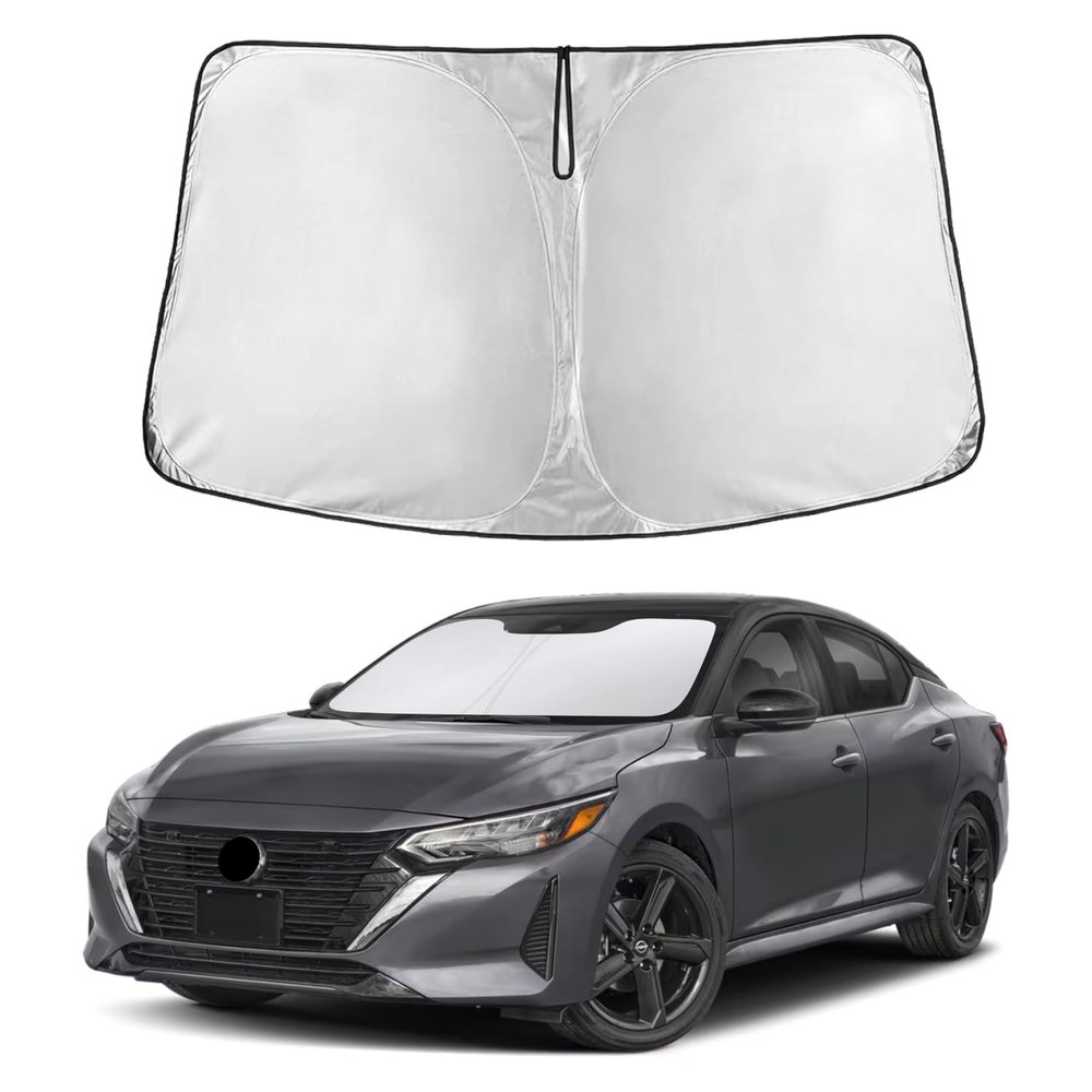 EcoNour Windshield Sun Shade Compatible for Nissan Sentra 20202024 2025 2026 | Sedan Front Window Sunshade | Foldable Sun Visor Cover | UV Protection & Heat Reduction
