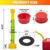 Gas Can Spout Replacement & Red Gas Cap Combo 10.9" Leak-Proof PVC Hose & Durable Cap for Midwest/Scepter 1/2/5/10 Gallon Fuel Jugs (Fits 1.75"-1.8" Threads) (RG-2) view 2