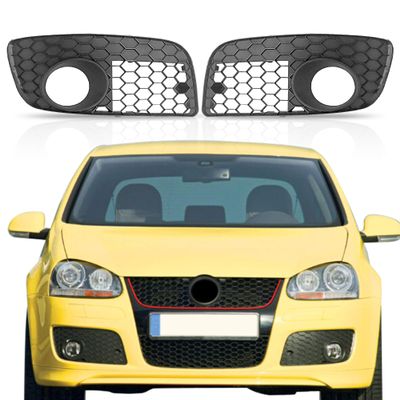 Tyrigion 2PCS Fog Light Open Vent Grilles Honeycomb Hex Mesh Compatible with 2006-2009 Volkswagen GTI/Jetta 2.0L 2.5L 1.9L 1.8L Left&Right Side
