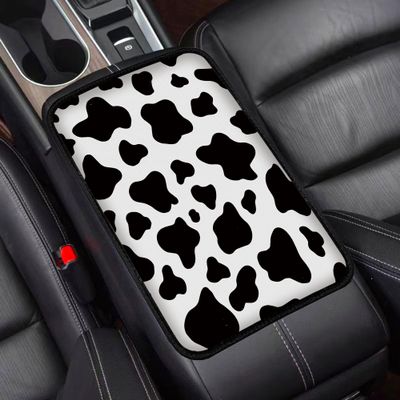 Mokiwala Universal Fit Center Console Armrest Cover - Soft, Stylish & Washable Pad for Car, Truck, SUV and RV, All-Day Comfort, Enhanced Protection - Brown Marble Pattern Design (Cow Pattern)