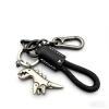 Zinc alloy dinosaur pendant keychain, handmade bracelet for men and women, backpack mini dinosaur keychain, car key (silvery) view 1