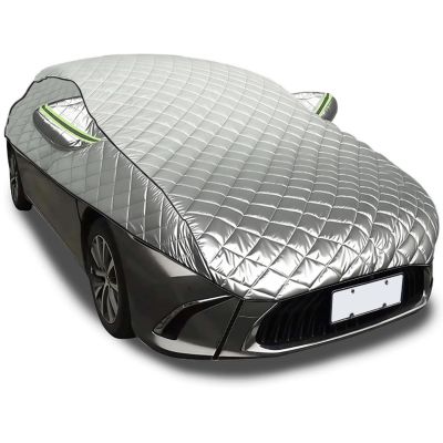 Hail Half Car Cover Padded Compatible with Kia Sportage SWB SUV 2011-2024, 5 Layers Waterproof Oxford Fabric Cotton Snow Rain Dust Protection All Weather(Silver)