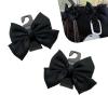 Icyfond 2PCS Car Seat Headrest Hooks, Cute Large Bow Car Seat Headrest Hook Hanger for Purse Bag, Auto Rear Seats Storage Hooks, Purse Hook Hanger Interior Decor, Universal for Most Cars(Black) view 1