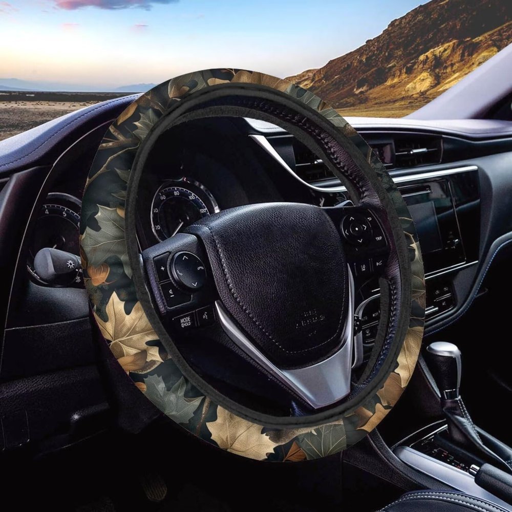Aplkyhs Camo Hunting Steering Wheel Cover Anti-Slip Elastic Car Steering Wheel Protector Fashion Car Accessories Interior Breathable Universal Size Fit Most Cars SUV
