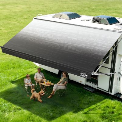 RVSNAIL RV Awning Fabric Replacement, Black , Fits 24FT Awnings, 23'2" Wide