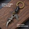 SURANBULI Bull Head Skull Leather Keychain, Antique Brass Bronze Key Ring, Cool Unique Backpack Pendant Gift for Men view 2