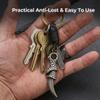 SURANBULI Bull Head Skull Leather Keychain, Antique Brass Bronze Key Ring, Cool Unique Backpack Pendant Gift for Men view 4