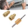 1/2 to 1/4 SAE and 1/4 SAE to 1/2 Coolant Tank Copper Adapter Set with Valve Core Wrench for HVAC Refrigeration Maintenance Material view 2