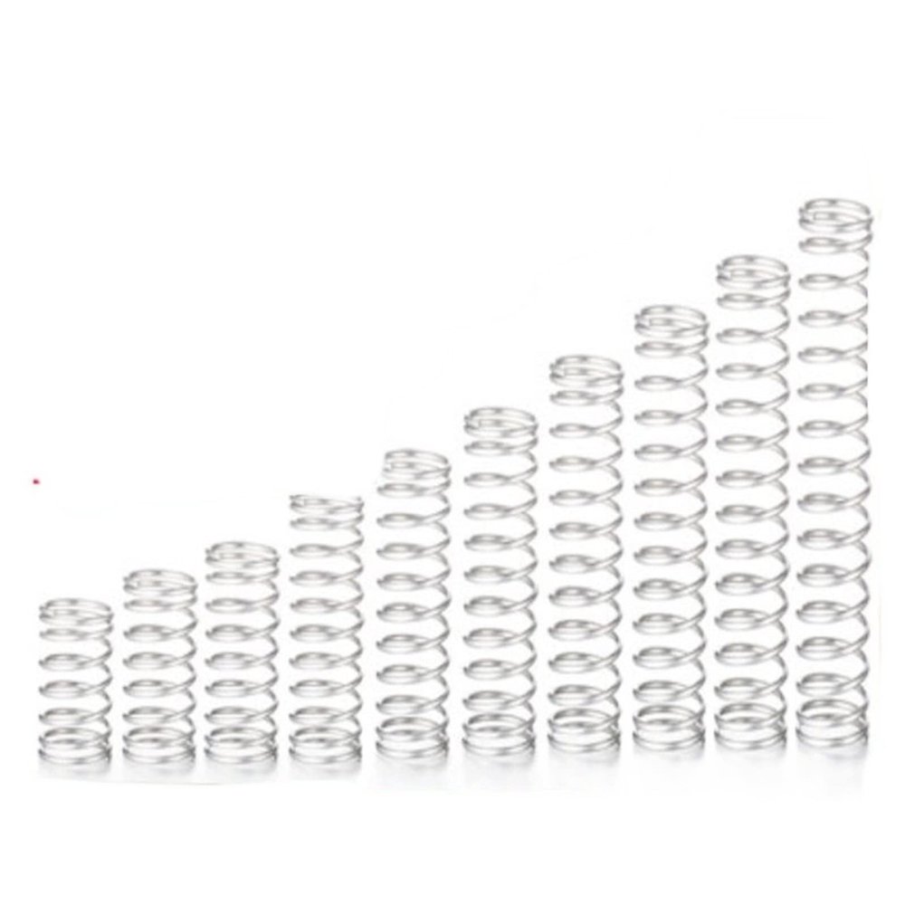Cgshop-Compressed Spring Length 5mm-50mm Wire Diameter 0.3mm Outer Diameter 2mm 3mm 4mm 5mm Stainless Steel Miniature Compression Spring, 20pcs, Good Elasticity and More Durable(45mm,5mm)