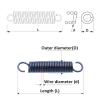 Cgshop-Compressed Spring Wire Diameter 1.2mm Outer Diameter 8/9/10/11/12/13/14/16mm Length 25-100mm Extension Spring with Hook End, 5pcs, Good Elasticity and More Durable(30mm,8mm) view 2