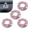 4PCS Bling Car Inner Door Lock Covers, Rhinestones Pull Rod Bolt Decoration Stickers, Bling Car Interior Accessories for Women Men, Compatible with Mercedes-Benz A/B/C/E Class GLC GLA GLK GLA (Pink) view 1