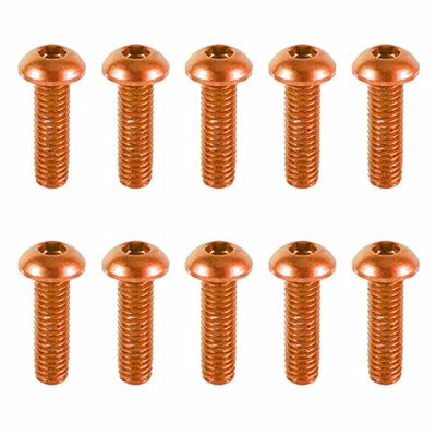Zkensh-Bolts Aluminum Alloy Button Head Screws M3 X 6/8 / 10 /12mm Button Head Screw Bolts Hex Allen Socket, 10PCS, Widely Used(Orange,M3x10mm)