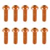 Zkensh-Bolts Aluminum Alloy Button Head Screws M3 X 6/8 / 10 /12mm Button Head Screw Bolts Hex Allen Socket, 10PCS, Widely Used(Orange,M3x10mm) view 1