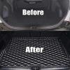 Car Leather Trunk Mat for Skoda Yeti 2014-2016 (no backrest Cup Holders), Boot Cargo Liners Protector Interior Accessories Waterproof Anti Scratch Anti Slip Pad,Black-Beige view 3