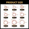 Icyfond 200 PCS Assorted Sizes Copper Washer Kit, Solid Metric Crush Washers for Oil Drain Plug & Banjo Bolt Seal, Universal Gasket Set for Cars, Trucks, Motorcycles, ATVs view 2