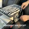 Plush ZebraPrint Car Center Console Cover with Side Pockets, Fluffy Armrest Cushion Pad,Soft Zebra Car Interior Decorations Accessories with Storage for Women,Universal Fit for Vehicles SUV Truck view 4