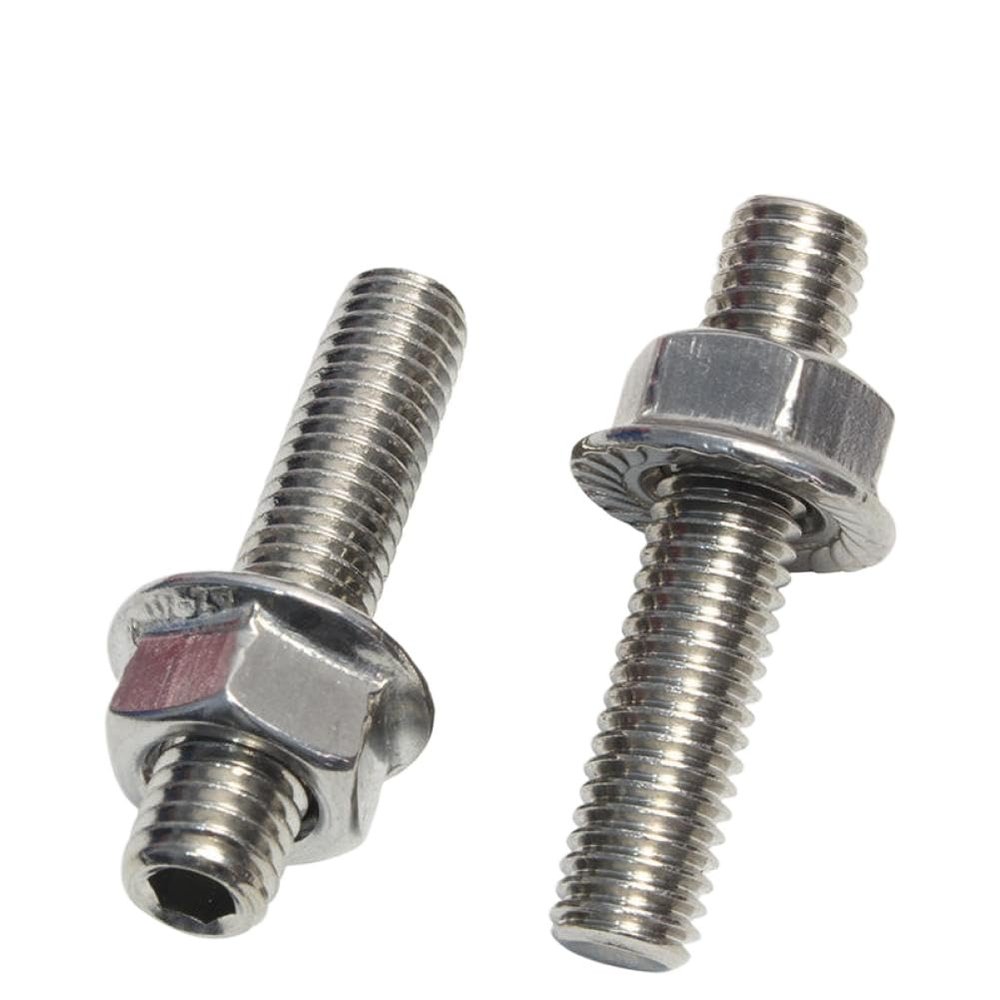 Exhaust Stud Bolt M8 Stainless Steel 2.5mm Compatible with Automotive Motorcycle Parts Aerox 150cc(2PCS-Silver)
