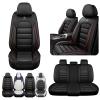 Megaseat Car Seat Covers for Toyota Sienna 2001-2026,360Full Coverage& Airbag-Safe, Nappa Leather Car Seat Covers,Waterproof&Anti-Slip Seat Covers Full Set with Storage Pockets(Black&Red) view 1
