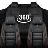 Megaseat Car Seat Covers for Toyota Sienna 2001-2026,360Full Coverage& Airbag-Safe, Nappa Leather Car Seat Covers,Waterproof&Anti-Slip Seat Covers Full Set with Storage Pockets(Black&Red) view 2