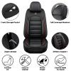 Megaseat Car Seat Covers for Toyota Sienna 2001-2026,360Full Coverage& Airbag-Safe, Nappa Leather Car Seat Covers,Waterproof&Anti-Slip Seat Covers Full Set with Storage Pockets(Black&Red) view 3