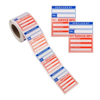 300PCS Car Oil Change Stickers for Windshield,Next Service Due Sticker,2"x2" Removable Vinyl Stickers for Most Cars Trucks SUVs (Blue Red 2)
