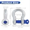 Krytonel 4 Pack 1/2" D Ring Shackle with 9/16" Screw Pin, 26,400 lbs Break Strength Heavy Duty Tow Recovery for Winch Off-Road Jeep Truck ATV UTV view 3
