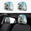 TZBVTAU 2 Pack Funny Shark Raccoon Car Headrest Cover Elastic,Funny Animal Interior Front & Rear Car Seat Head Rest Cover Protector Decor Universal for SUV Auto view 1