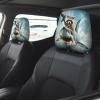 TZBVTAU 2 Pack Funny Shark Raccoon Car Headrest Cover Elastic,Funny Animal Interior Front & Rear Car Seat Head Rest Cover Protector Decor Universal for SUV Auto view 2