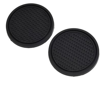 2pcs Black Car Auto Cup Holder Anti Slip Insert Coasters Pads Interior Accessories Universal Fits Perfectly For Most Cups