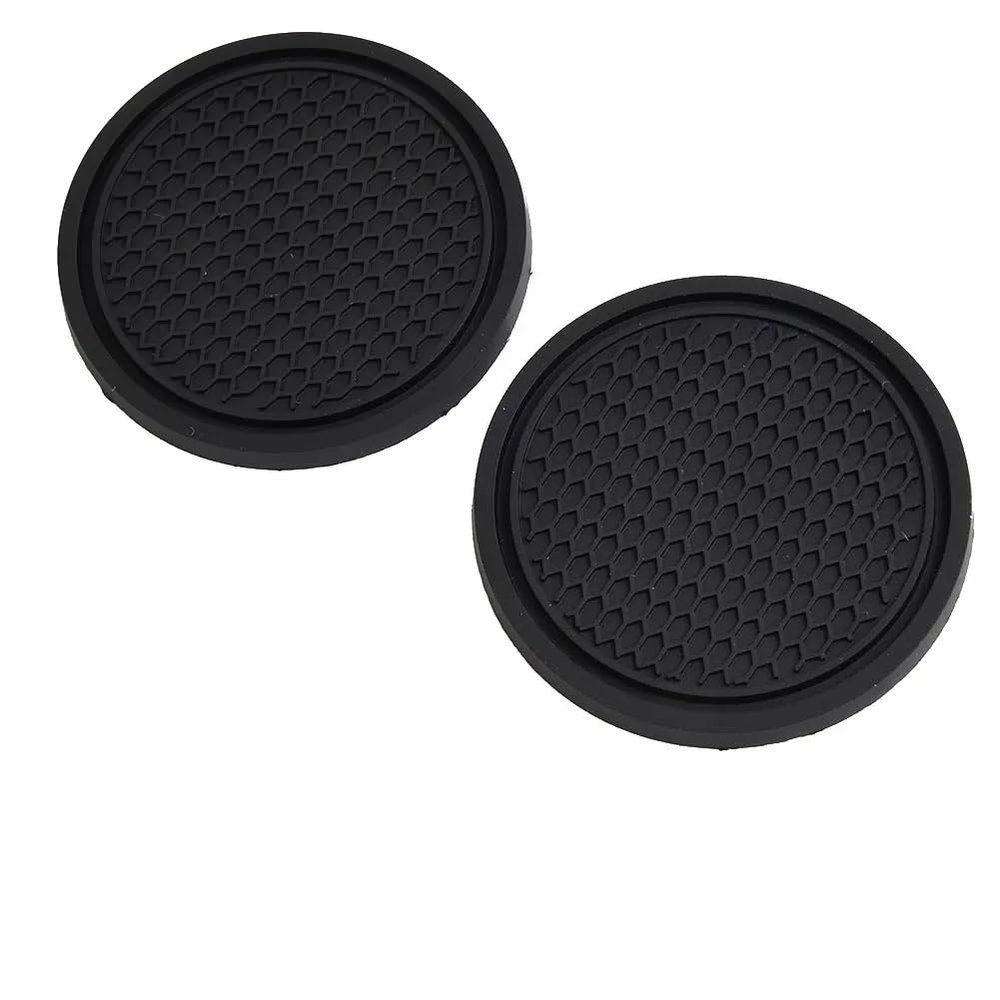 2pcs Black Car Auto Cup Holder Anti Slip Insert Coasters Pads Interior Accessories Universal Fits Perfectly For Most Cups