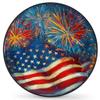 Fireworks American Flag Spare Tire Cover Wheel Protector Waterproof Dust-Proof Wheel Covers Universal Wheel Tire Protectors for Cars,Travel Trailer RV,Truck, SUV, Camper view 1