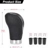 Gear Shift Handle Lever 5/6 Speed Universal R PU Leather Gearshift Head Gear Knob Set Replacement Manual Car Gear Stick Shift Knob Modified Stick(Black) view 3