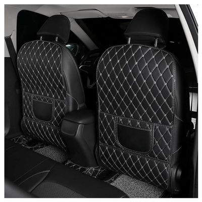 TYDXZNB Seat Back Protector for BMW X1 20162025 2026 F48/U11 Car Kick Mat with Storage Pocket, Waterproof Backseat Cover, Easy Clean Rear Seat Guard,Black and White
